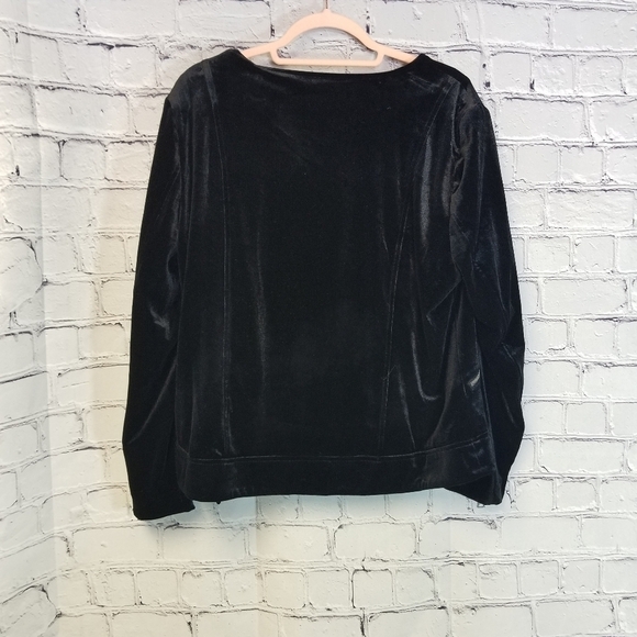 Lane Bryant black stretch velvet moto jacket new - Picture 6 of 9